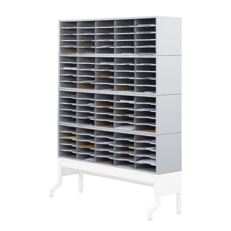 Pemberly Row Contemporary Mailroom Sorter Module in Black Finish