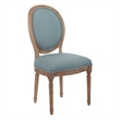 Pemberly Row Oval Back Chair in Klein Sea Blue Fabric Brushed Frame
