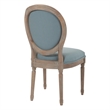 Pemberly Row Oval Back Chair in Klein Sea Blue Fabric Brushed Frame
