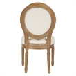 Pemberly Row Modern Oval Back Chair in Linen Beige Brushed Frame