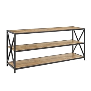 Pemberly Row Contemporary 60&quot Wide 3-Shelf Bookcase in Barnwood