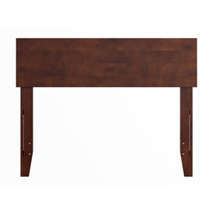 Pemberly Row Twin Panel Solid Wood Headboard with USB Charger in Walnut