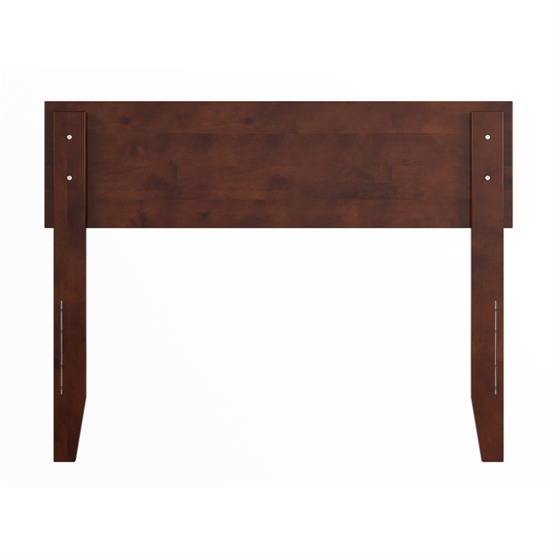 Pemberly Row Twin Panel Solid Wood Headboard with USB Charger in Walnut