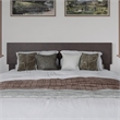 Pemberly Row Full Panel Solid Wood Headboard with USB Charger in Espresso