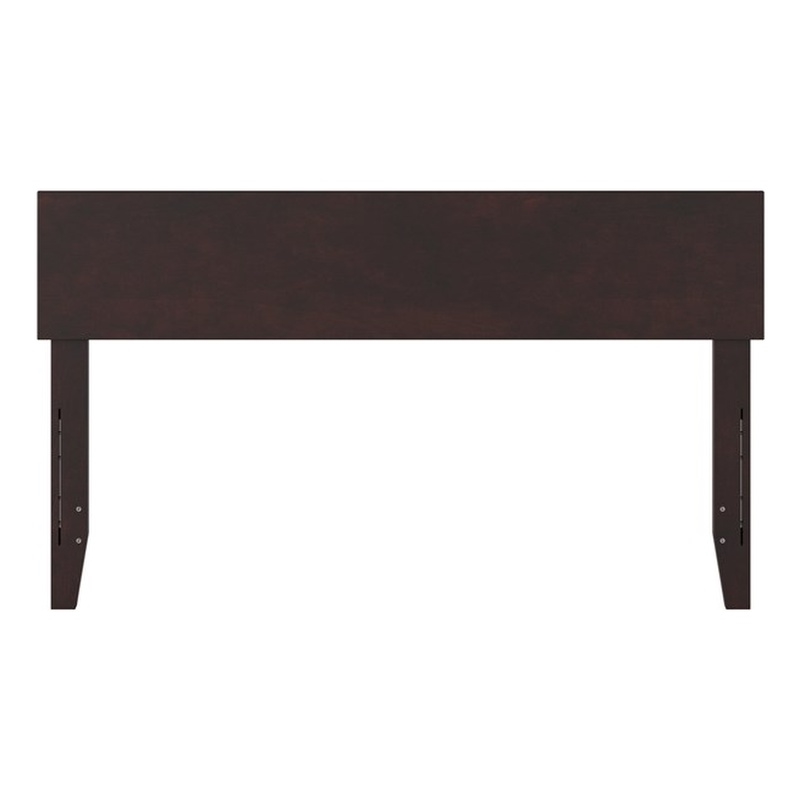Pemberly Row Full Panel Solid Wood Headboard with USB Charger in Espresso