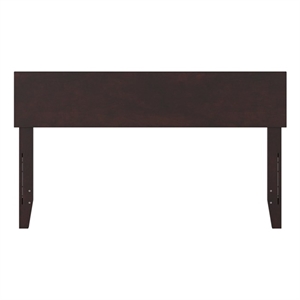 Pemberly Row Full Panel Solid Wood Headboard with USB Charger in Espresso