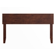 Pemberly Row Full Panel Solid Wood Headboard with USB Charger in Walnut