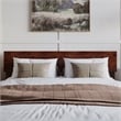 Pemberly Row Queen Wood Panel Headboard with USB Charger in Walnut