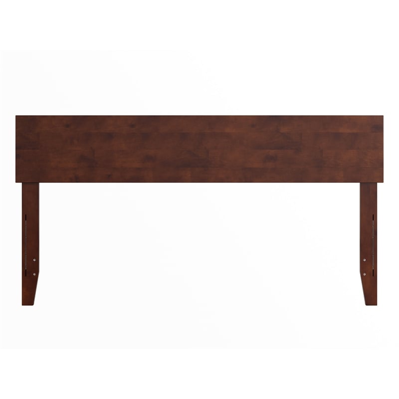Pemberly Row Queen Wood Panel Headboard with USB Charger in Walnut