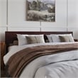 Pemberly Row King Solid Wood Panel Headboard with Device Charger in Espresso