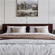 Pemberly Row King Solid Wood Panel Headboard with Device Charger in Espresso