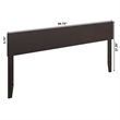 Pemberly Row King Solid Wood Panel Headboard with Device Charger in Espresso