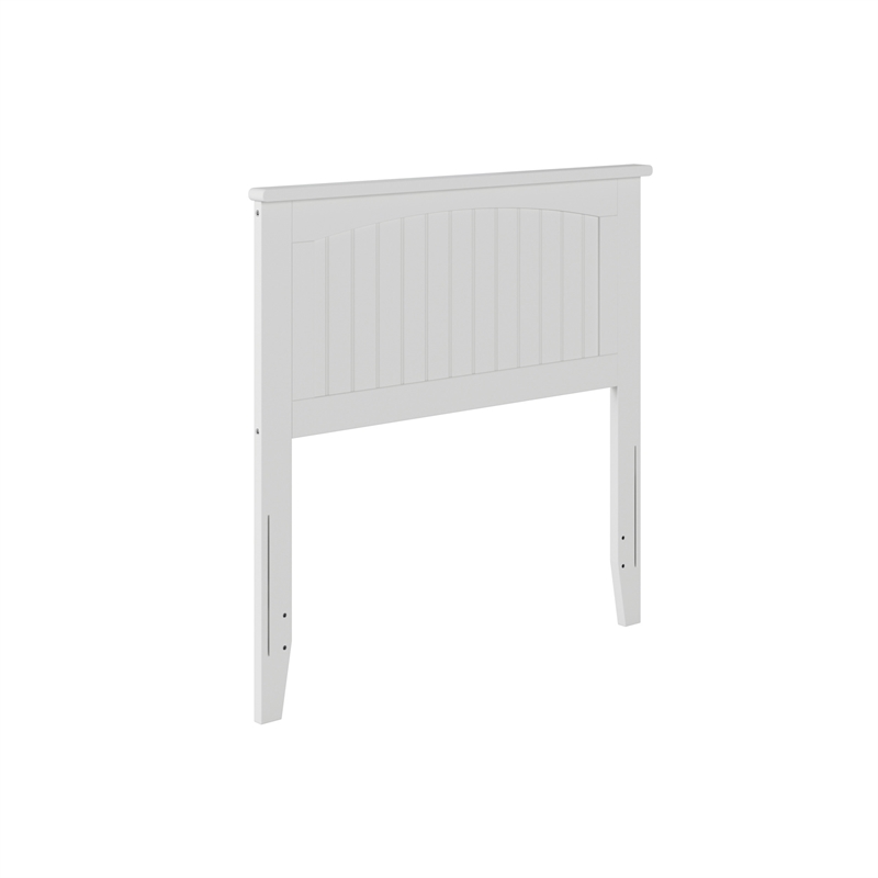 Pemberly Row Twin Wood Panel Headboard with USB Charging Station in White