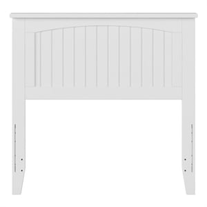 Pemberly Row Twin Wood Panel Headboard with USB Charging Station in White