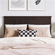 Pemberly Row Full Wood Panel Headboard with USB Charging Station in Espresso