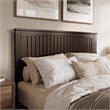 Pemberly Row Queen Solid Wood Panel Headboard with Device Charger in Espresso