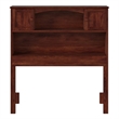 Pemberly Row Twin Wood Bookcase Headboard with Device Charger in Walnut