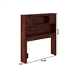 Pemberly Row Twin Wood Bookcase Headboard with Device Charger in Walnut