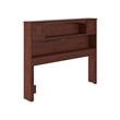 Pemberly Row Full Wood Bookcase Headboard with Device Charger in Walnut