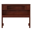 Pemberly Row Full Wood Bookcase Headboard with Device Charger in Walnut