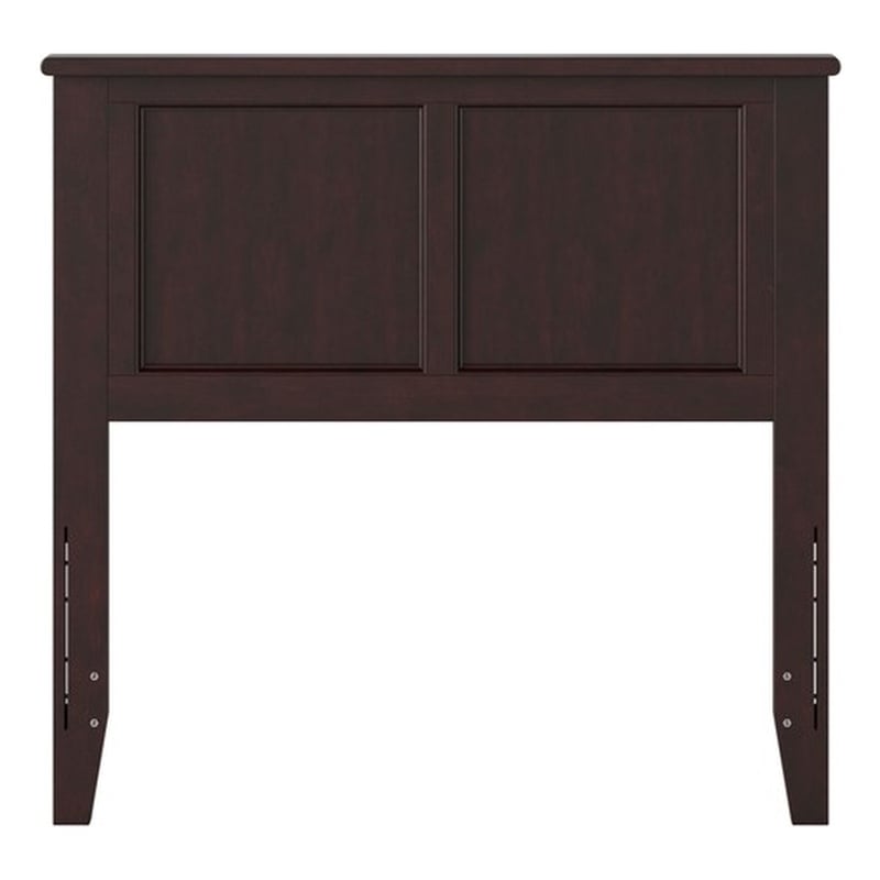 Pemberly Row Madison Twin Solid Wood Panel Headboard in Espresso