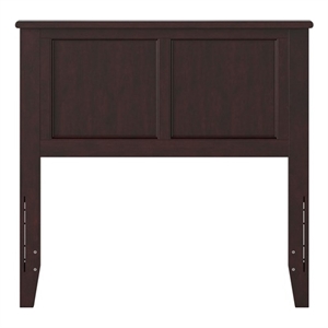 Pemberly Row Madison Twin Solid Wood Panel Headboard in Espresso