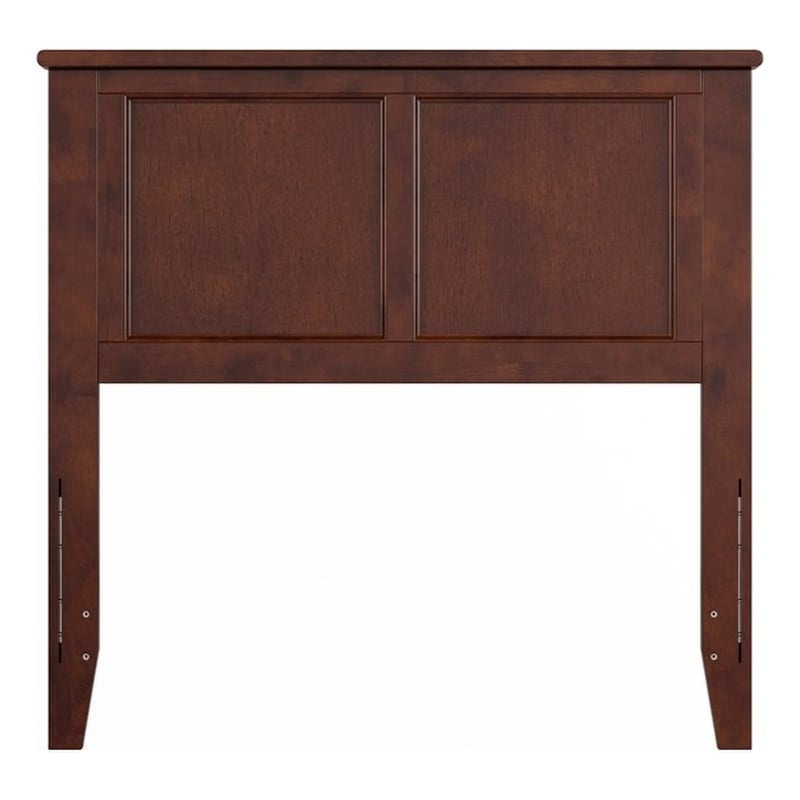 Pemberly Row Madison Twin Solid Wood Panel Headboard in Walnut