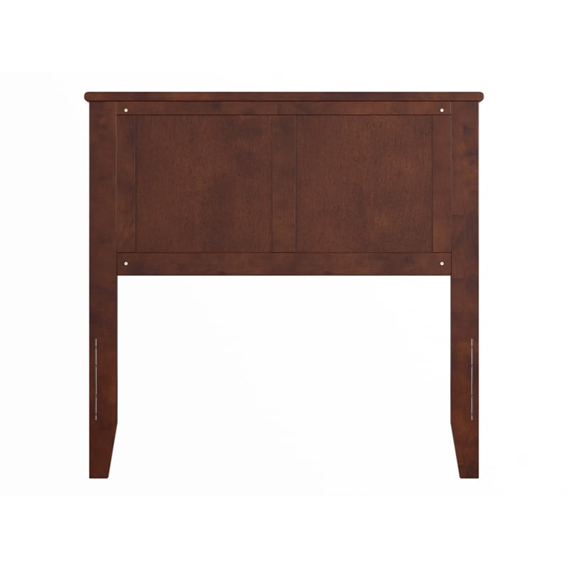 Pemberly Row Madison Twin Solid Wood Panel Headboard in Walnut
