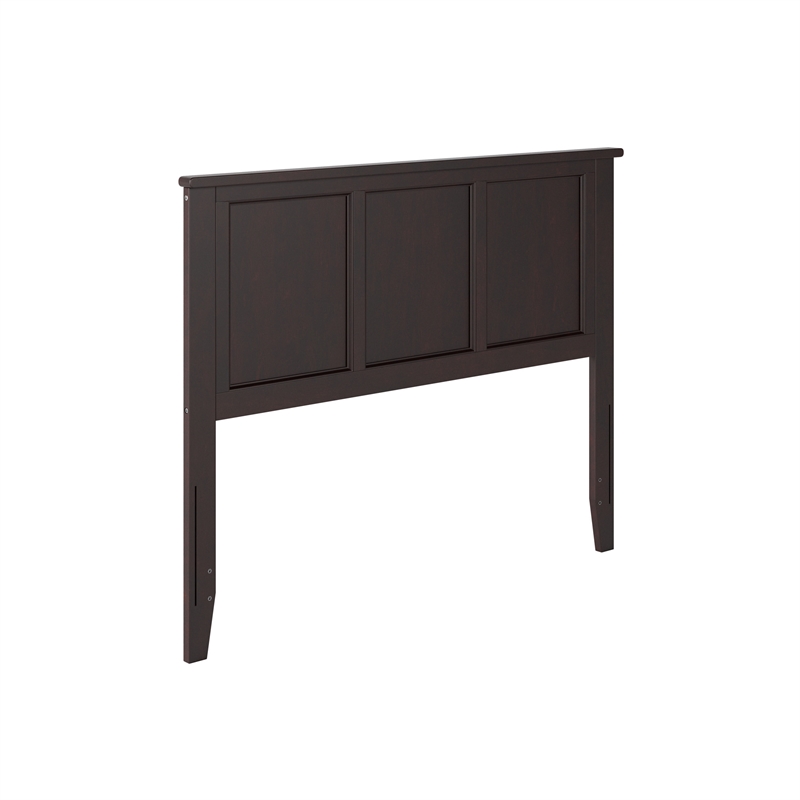 Pemberly Row Madison Full Solid Wood Panel Headboard in Espresso