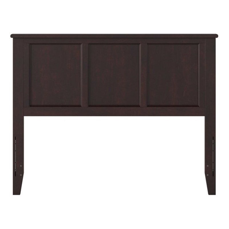 Pemberly Row Madison Full Solid Wood Panel Headboard in Espresso