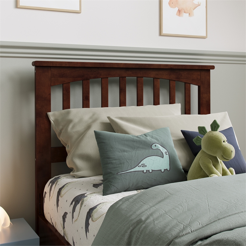 Pemberly Row Mission Twin Wood Headboard in Walnut