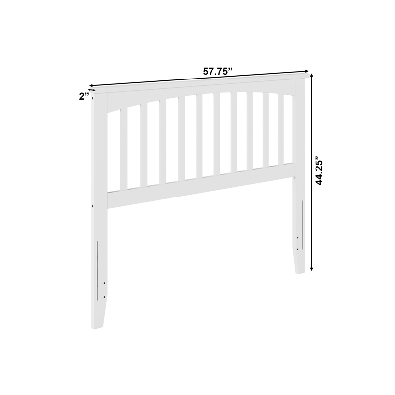 Pemberly Row Mission Full Wood Headboard in White