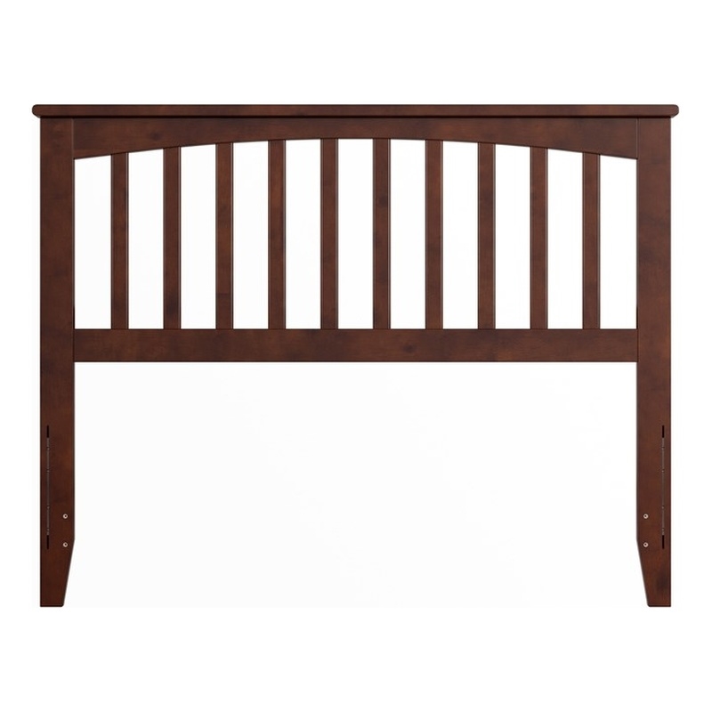 Pemberly Row Mission Full Wood Headboard in Walnut