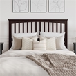 Pemberly Row Mission Queen Wood Headboard in Espresso