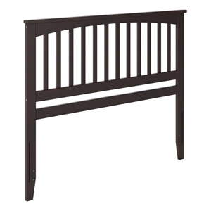 Pemberly Row Mission Queen Wood Headboard in Espresso