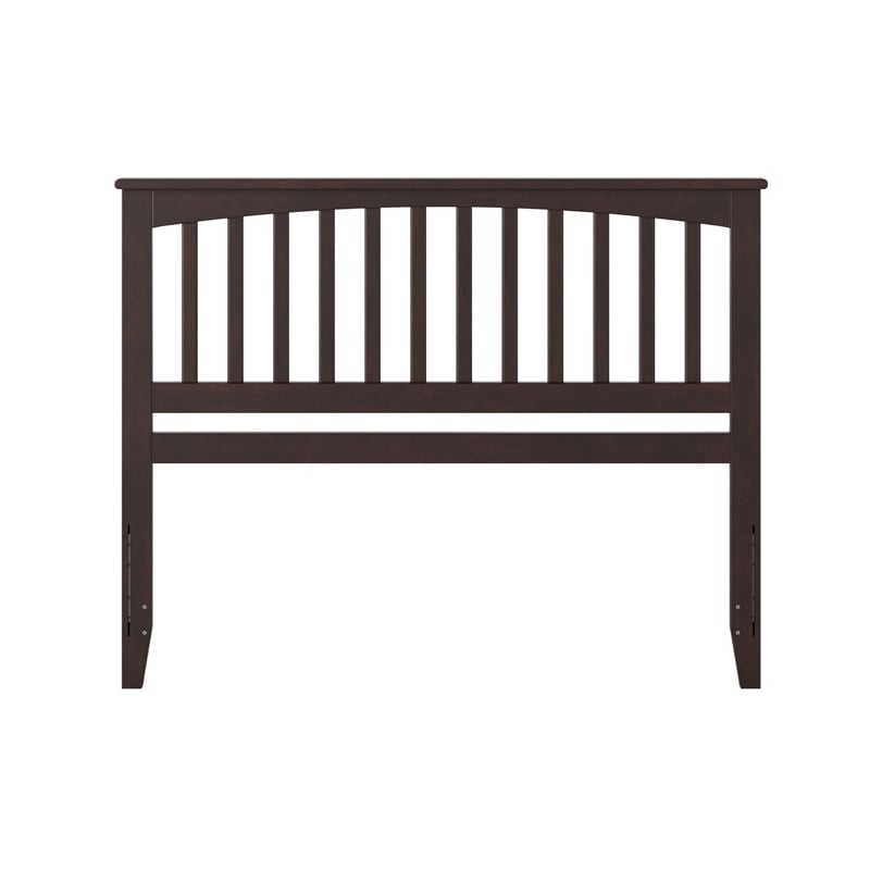 Pemberly Row Mission Queen Wood Headboard in Espresso