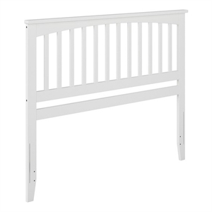 Pemberly Row Mission Queen Wood Headboard in White