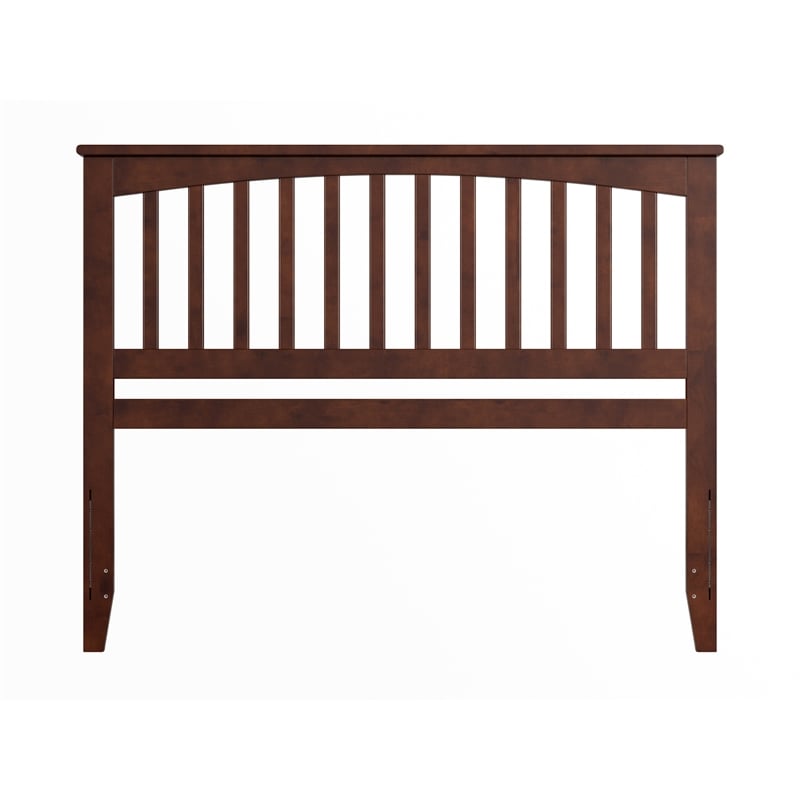 Pemberly Row Mission Queen Wood Headboard in Walnut