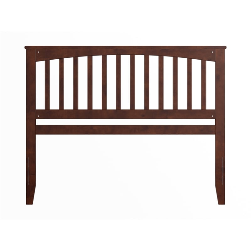 Pemberly Row Mission Queen Wood Headboard in Walnut