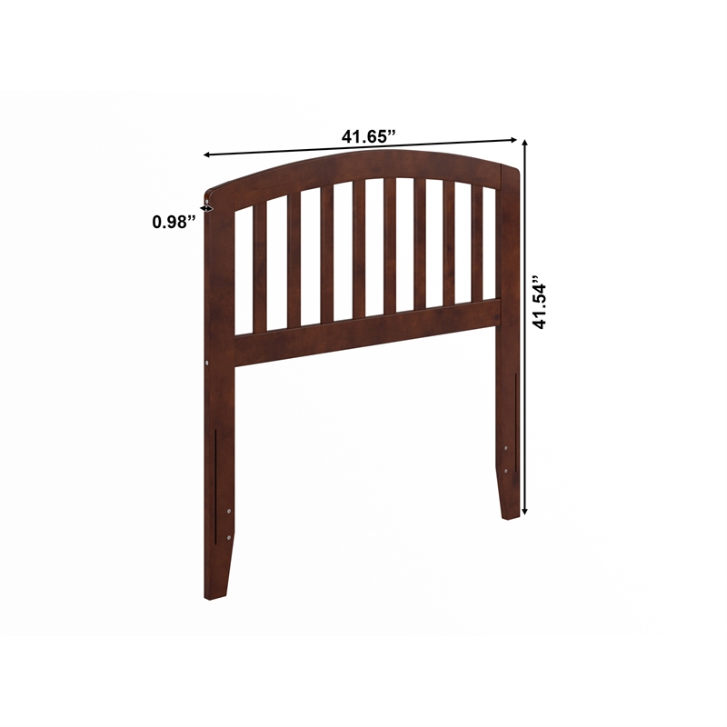 Pemberly Row Richmond Twin Wood Headboard in Walnut