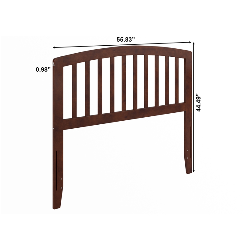 Pemberly Row Richmond Full Wood Headboard in Walnut