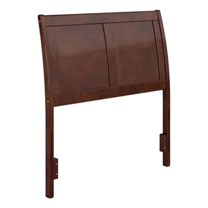 Pemberly Row Portland Twin Sleigh Wood Headboard in Walnut