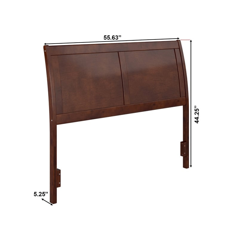 Pemberly Row Portland Full Sleigh Wood Headboard in Walnut