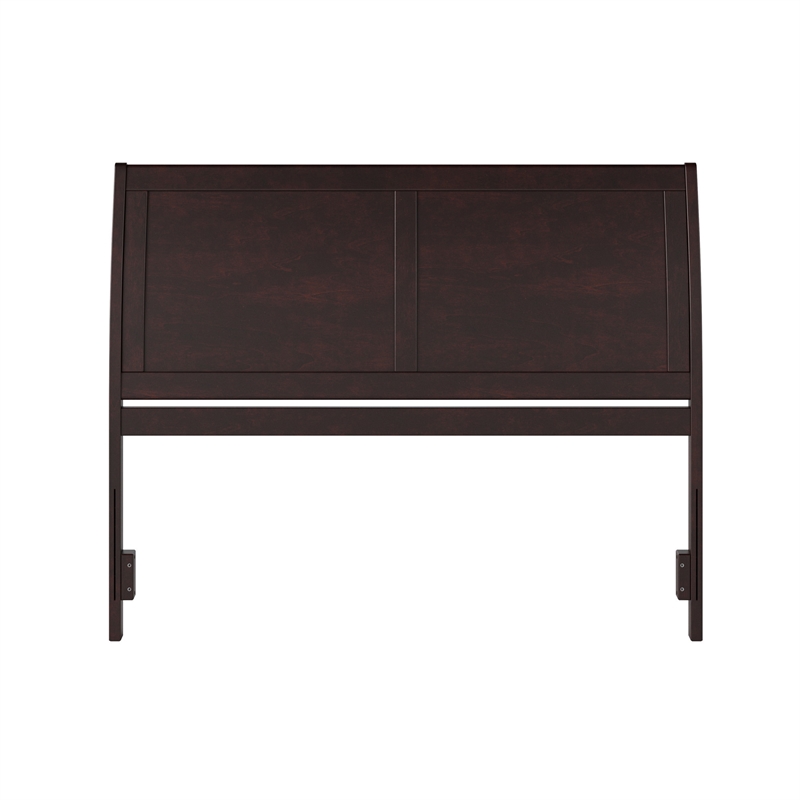 Pemberly Row Portland Queen Sleigh Wood Headboard in Espresso