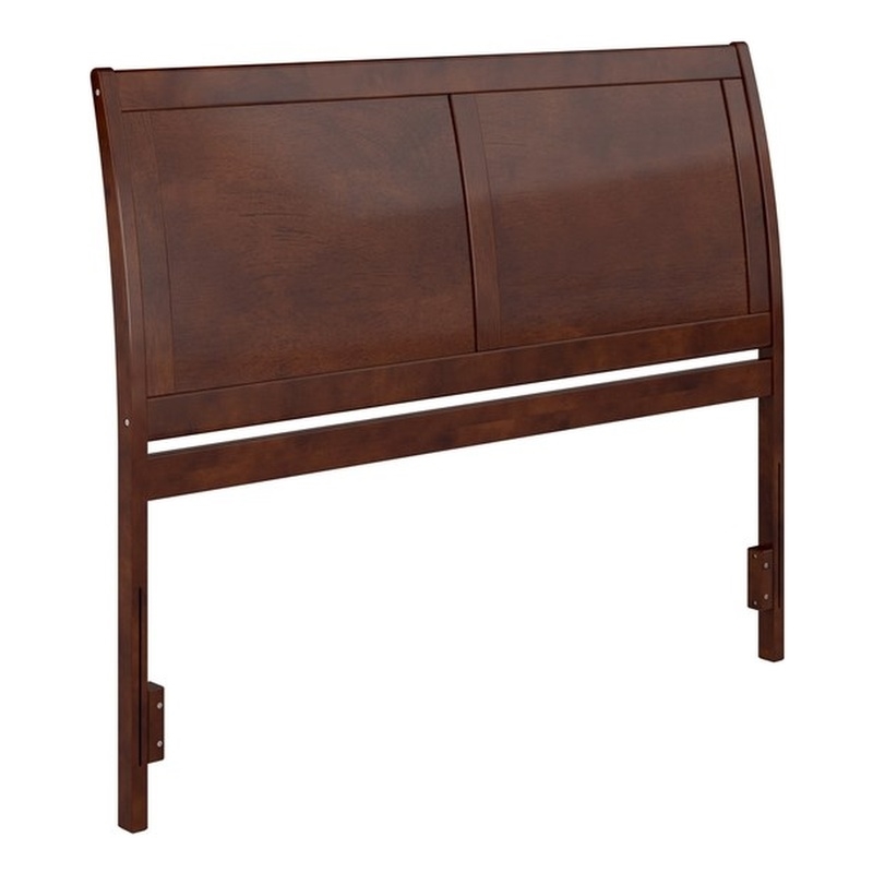 Pemberly Row Portland Queen Sleigh Wood Headboard in Walnut