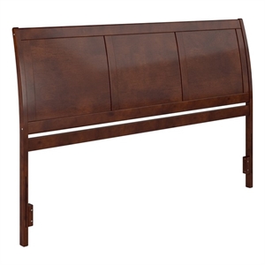 Pemberly Row Portland King Sleigh Wood Headboard in Walnut