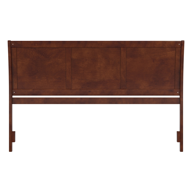 Pemberly Row Portland King Sleigh Wood Headboard in Walnut