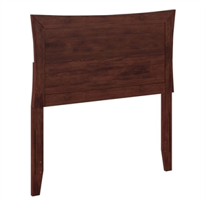 Pemberly Row Twin Wood Headboard with USB Charging Station in Walnut