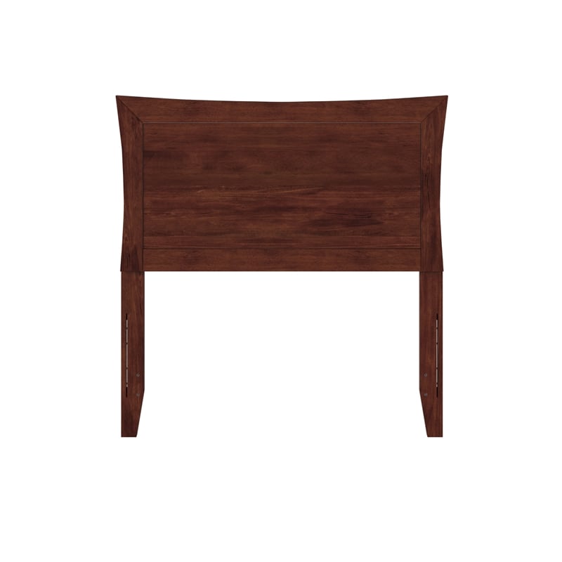 Pemberly Row Twin Wood Headboard with USB Charging Station in Walnut