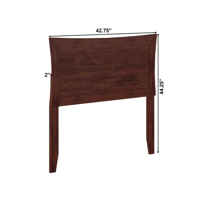 Pemberly Row Twin Wood Headboard with USB Charging Station in Walnut